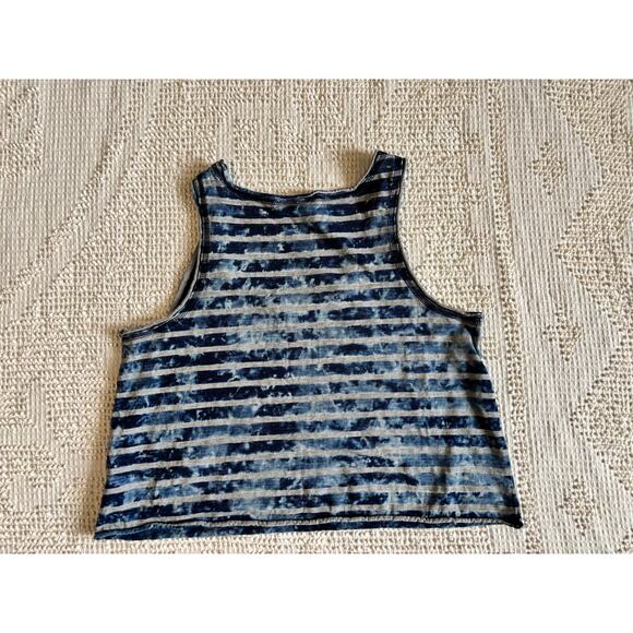 Blue & Gray BDG Striped Cropped Tank Top Acid Wash - Picture 6 of 9